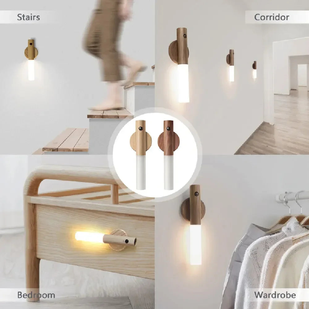 Wood Stick LED Night Light - Warm, Motion Sensor, Magnetic