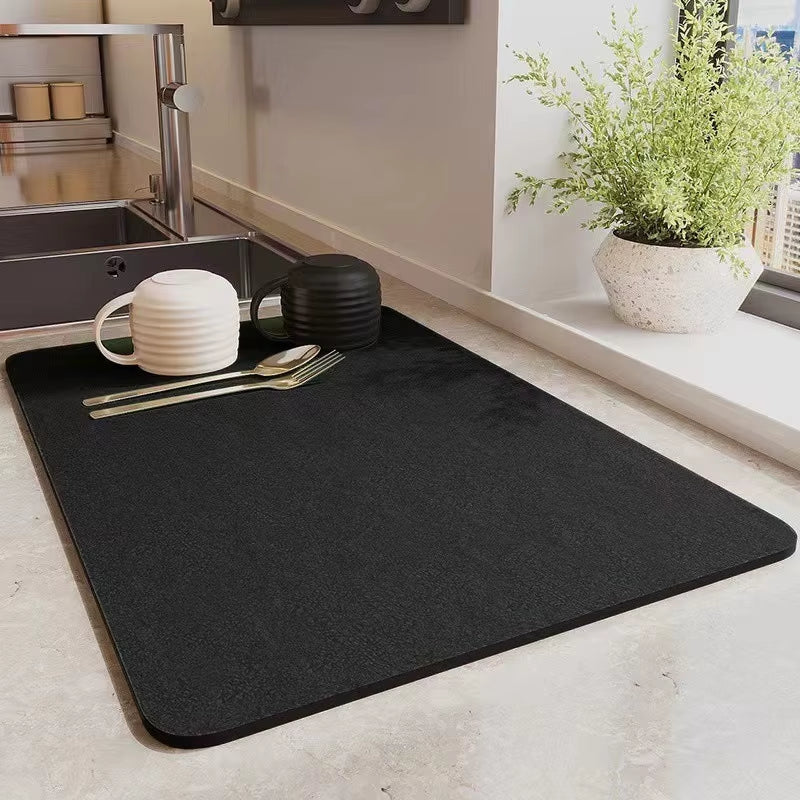Super Absorbent Non-Slip Dish Drying Mat – Waterproof Heat-Resistant Pad
